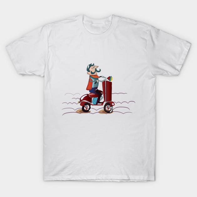 Moped rider T-Shirt by nickemporium1